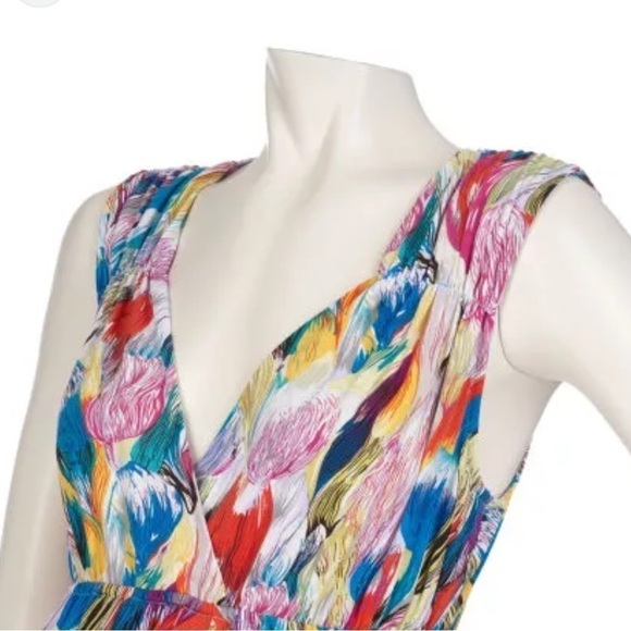 Davies by Erica Davies Multicolored Maxi Dress feathery watercolor Size S - Picture 2 of 6